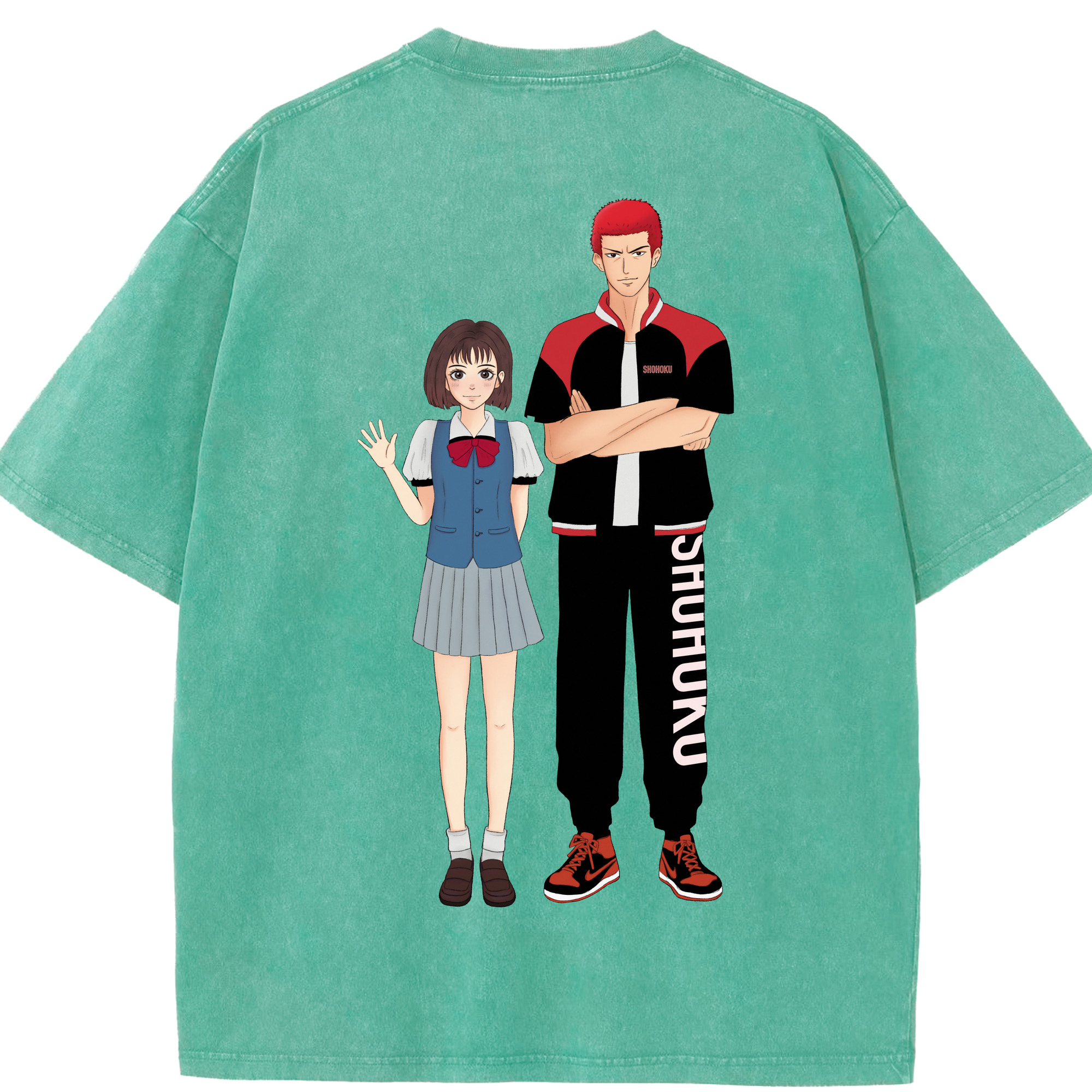 （画像用） SLAM DUNK／スラムダンク 綿100% ヴィンテージ風 半袖Tシャツ（背面プリント）